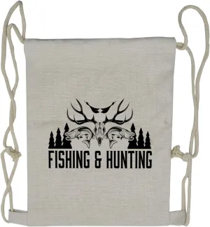 Ambesonne Hunting Drawstring Backpack, Vintage Emblem, Sackpack Bag