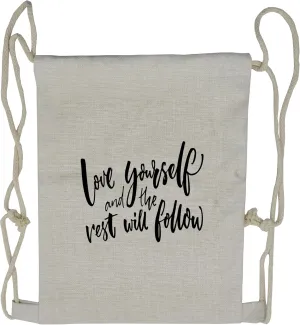 Ambesonne Saying Drawstring Backpack, Self Love Wisdom Words, Sackpack Bag