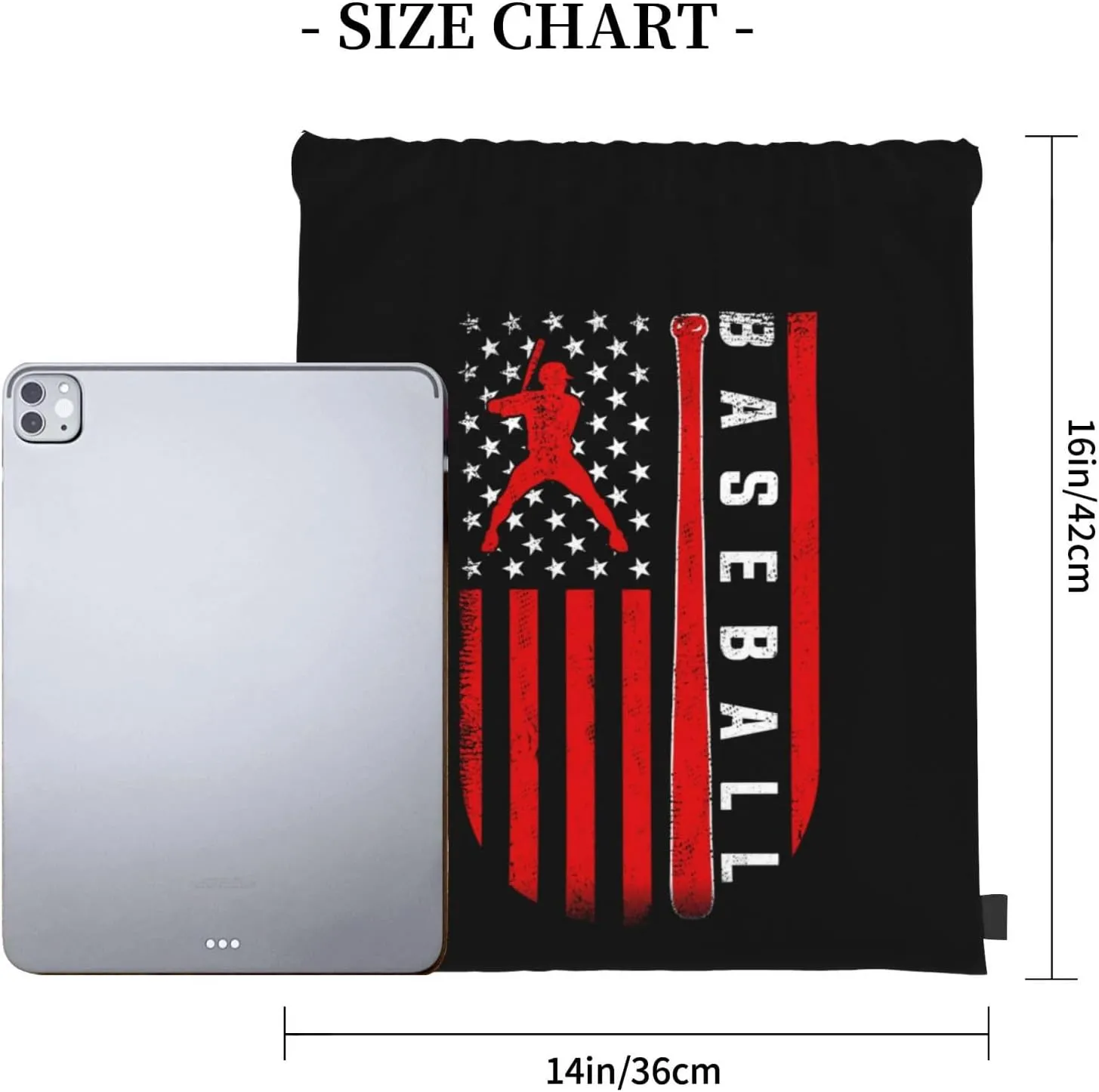 American Baseball Flag Unisex Drawstring Backpack Bag Sport Gym Swim Travel Sackpack