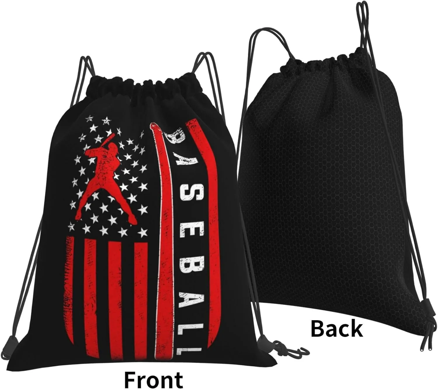 American Baseball Flag Unisex Drawstring Backpack Bag Sport Gym Swim Travel Sackpack