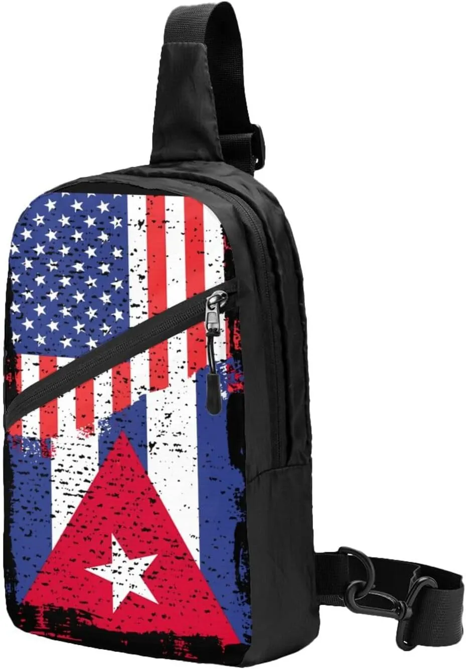 American Cuba Flag Cuban Roots Packable Crossbody Bag Portable Sling Bags Foldable Travel Daypack Reusable Sports Shoulder Backpack Diagonally Chest Bag for Workout