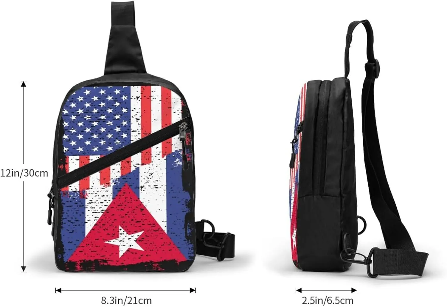 American Cuba Flag Cuban Roots Packable Crossbody Bag Portable Sling Bags Foldable Travel Daypack Reusable Sports Shoulder Backpack Diagonally Chest Bag for Workout
