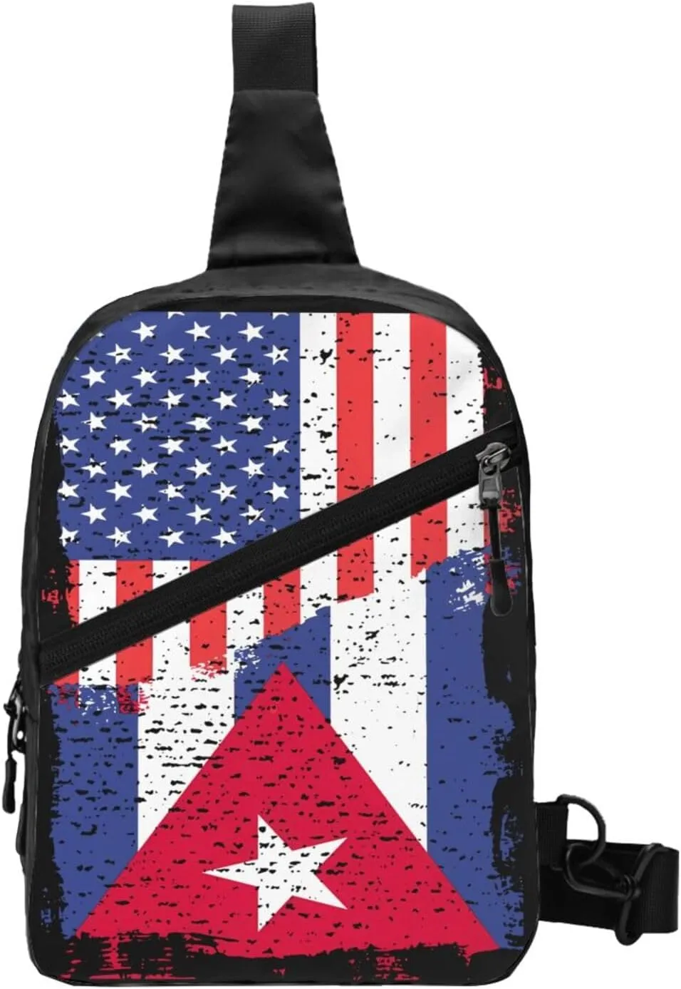 American Cuba Flag Cuban Roots Packable Crossbody Bag Portable Sling Bags Foldable Travel Daypack Reusable Sports Shoulder Backpack Diagonally Chest Bag for Workout