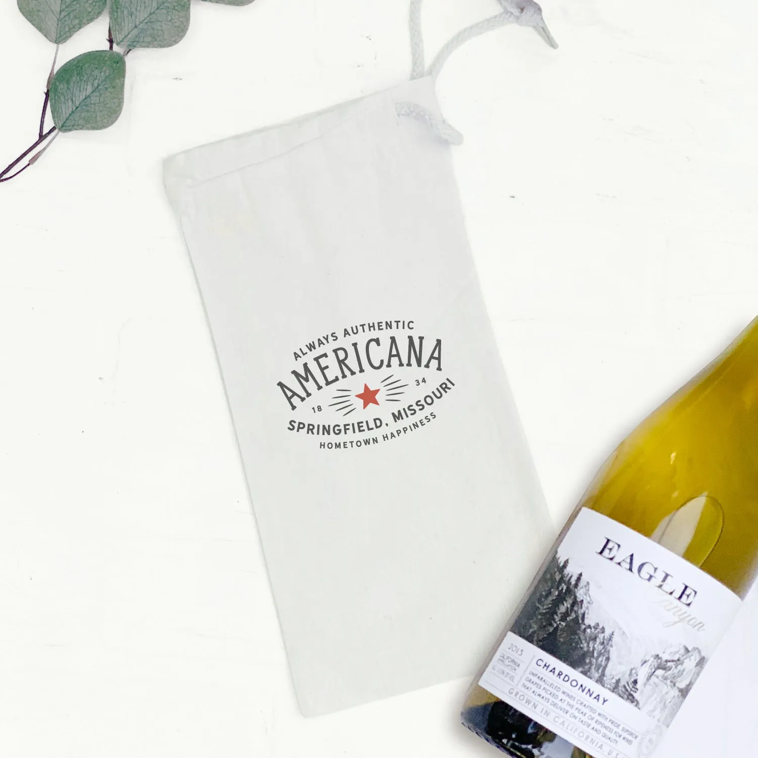 Americana - Custom Canvas Wine Bag