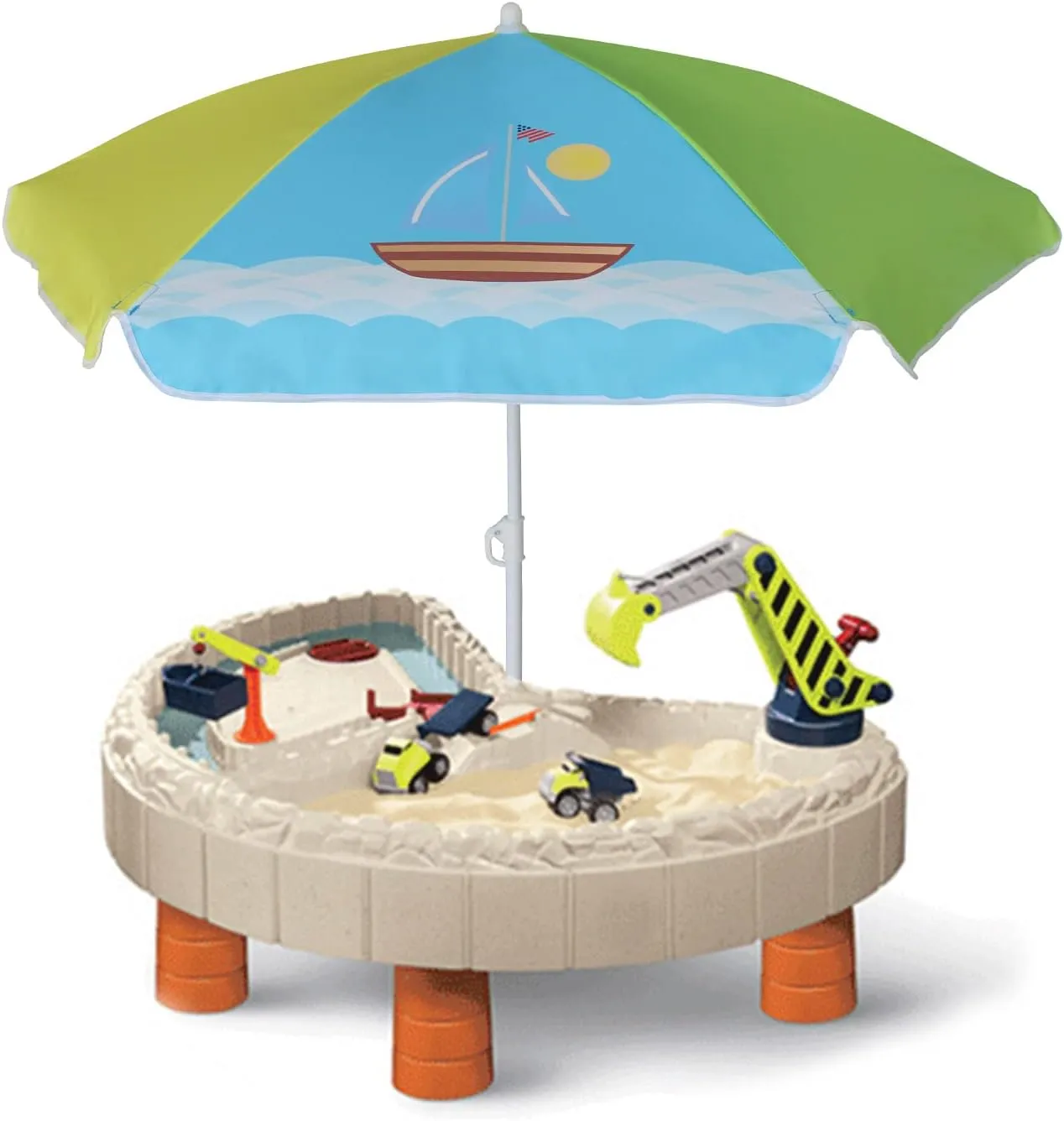 AMMSUN 47 Inch Seaside Beach Umbrella for Sand and Water Table - Kids Durable Umbrellas for children Beach Camping Garden Outdoor Play Shade