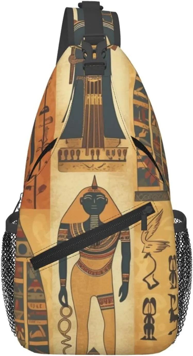 Ancient Egypt Tribe Series Sling Backpack Cross Chest Bag Travel Crossbody Bags for Men Women Fashion Daypack