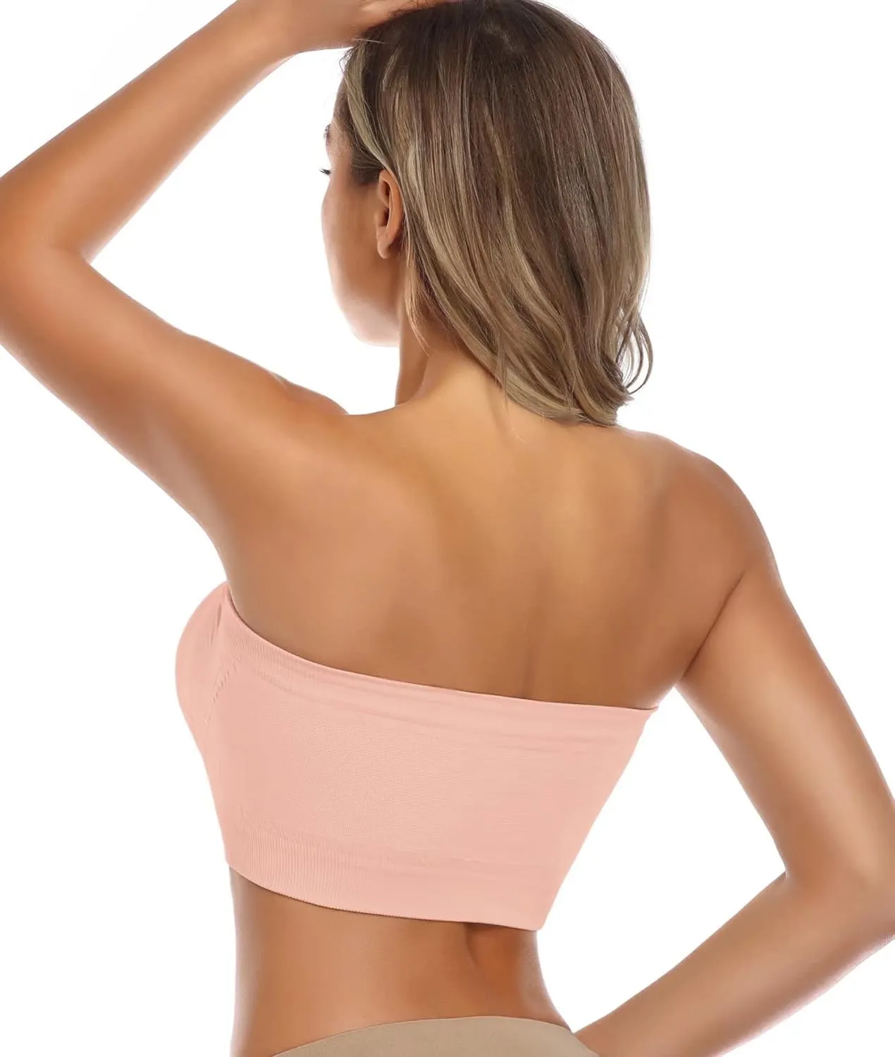 ANGOOL Strapless Comfort Wireless Bra with Slip Silicone Bandeau Bralette Tube Top