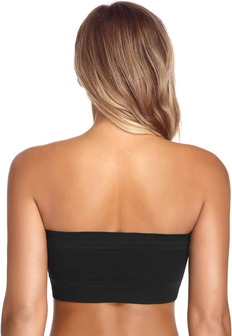 ANGOOL Strapless Comfort Wireless Bra with Slip Silicone Bandeau Bralette Tube Top