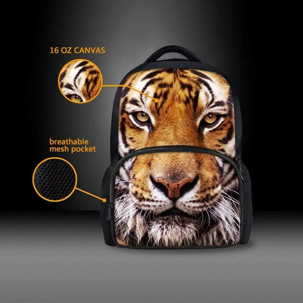 Animal Backpack Panda School Bag 3D Printing 17 Inch For Man/Kid/Girl/Boy/Woman Black Cool Design Casual Daypack
