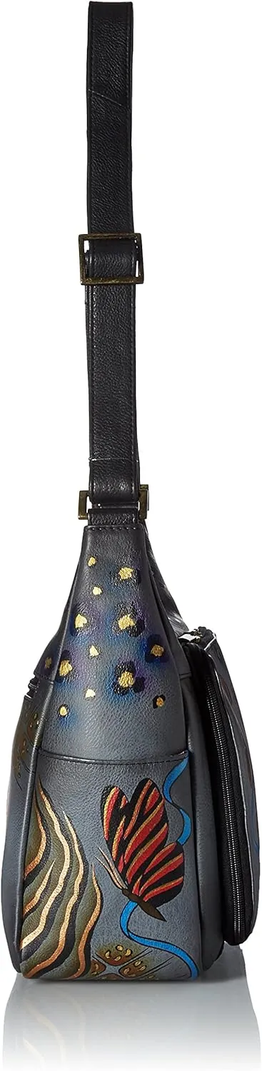 Anna by Anuschka Womens Zip-top Multi-compartment Tall Organizer Genuine Leather