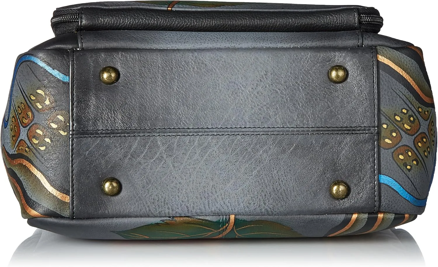 Anna by Anuschka Womens Zip-top Multi-compartment Tall Organizer Genuine Leather