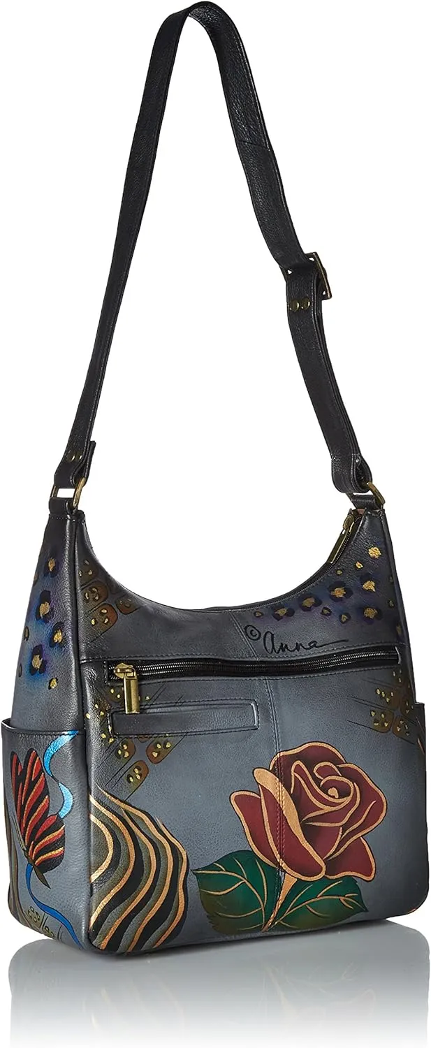 Anna by Anuschka Womens Zip-top Multi-compartment Tall Organizer Genuine Leather