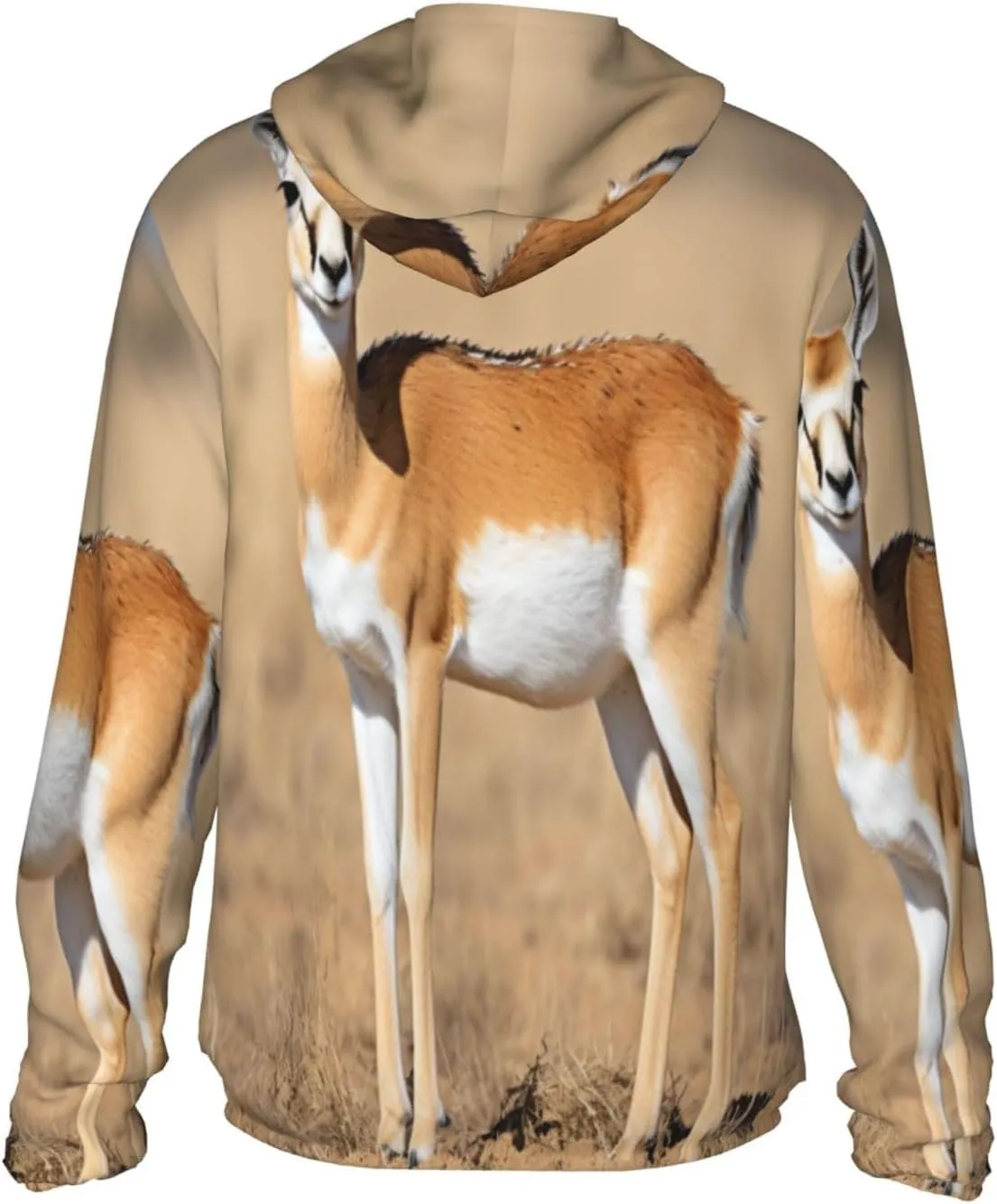 Antelope on the Grassland Sun Protection Hoodie for Men and Women â€“ Light Jacket Full Zip Long Sleeve Sun Shirts Hoodies
