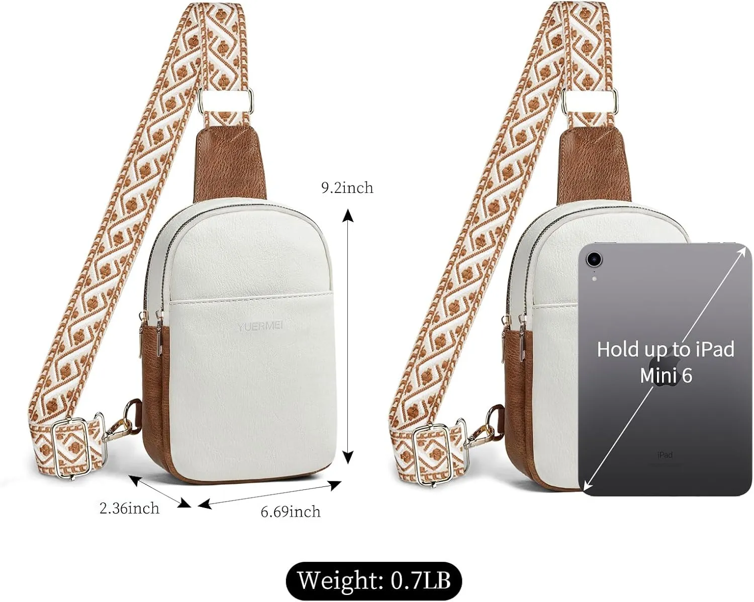 Anti Theft Crossbody Sling Bag for Women Trendy, Small Vegan Leather Cross body Fanny Chest Bag for Traveling