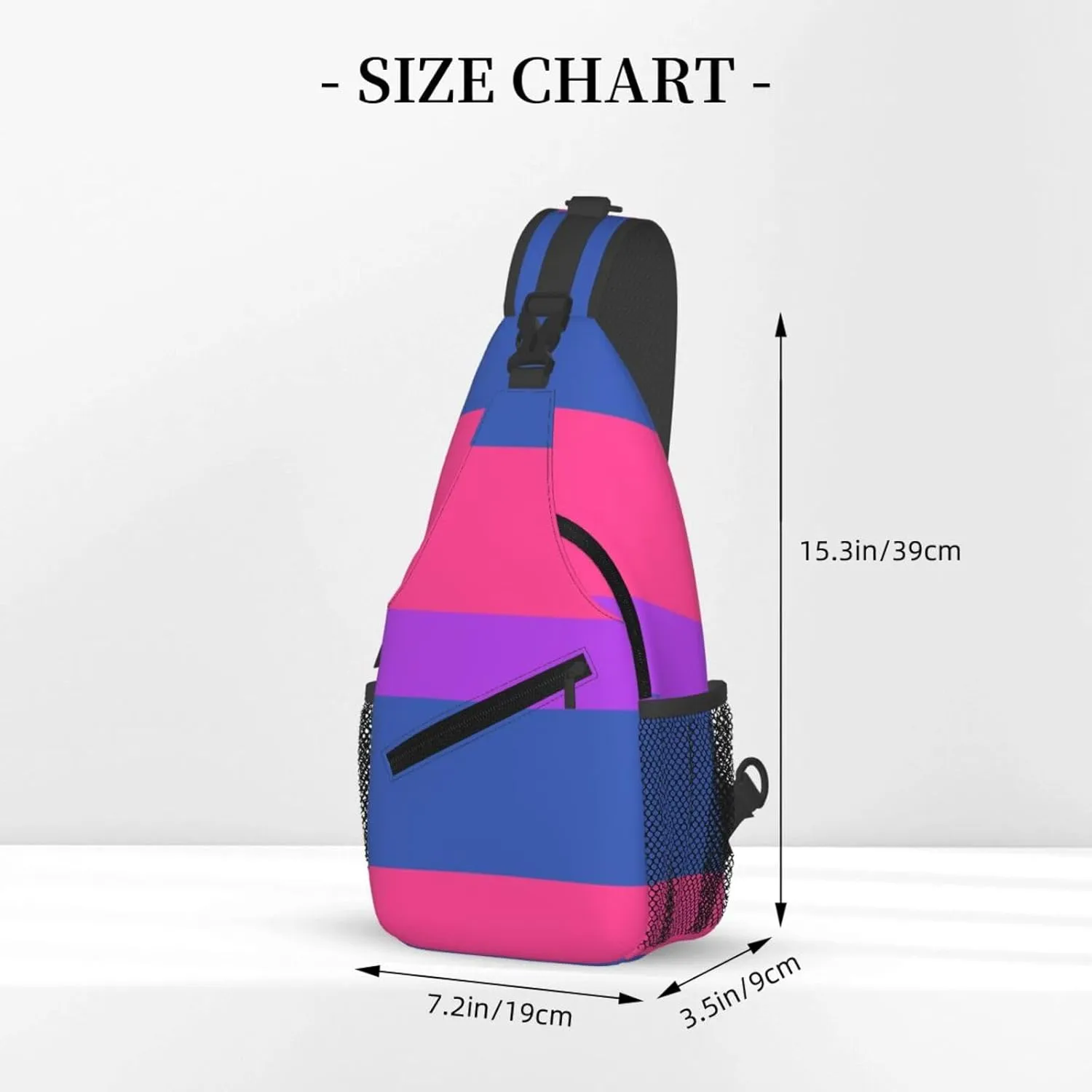 Anti Theft Sling Bag for Bisexual Pride Flag Crossbody Chest Backpack Small Daypack Fashion Outdoor Cycling Gym Chest Shoulder Bags for Men & Women