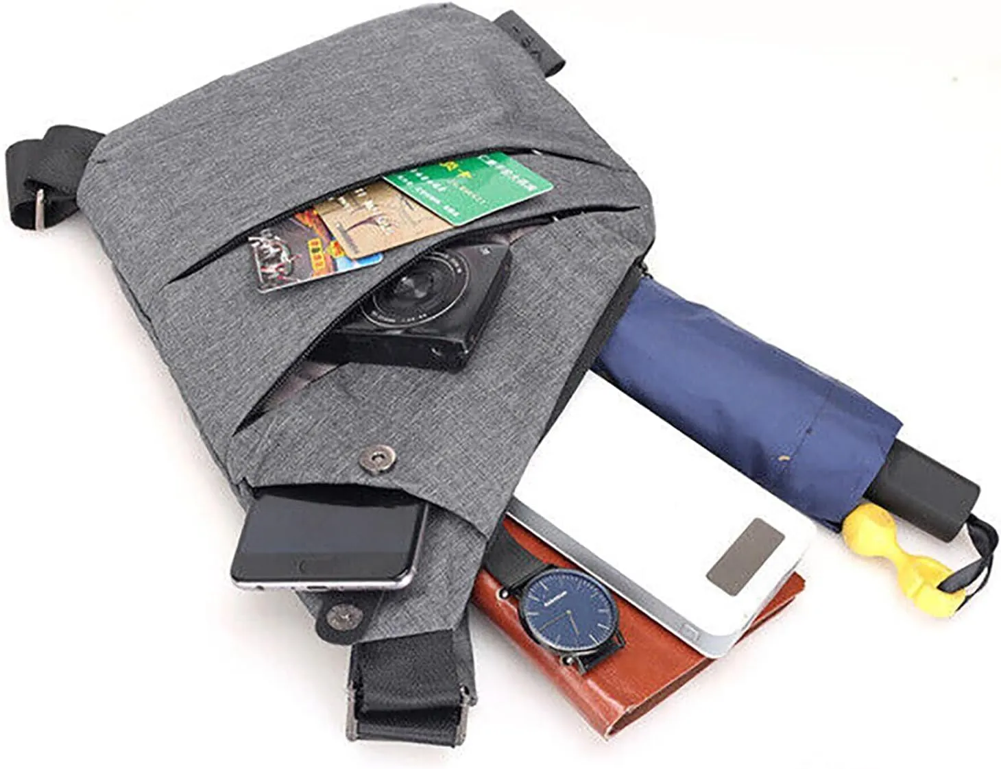 Anti Theft Travel Bag Anti-Theft Bag Slim Sling Bag Cross Body Travel Bag (Coffee,Left Shoulder)