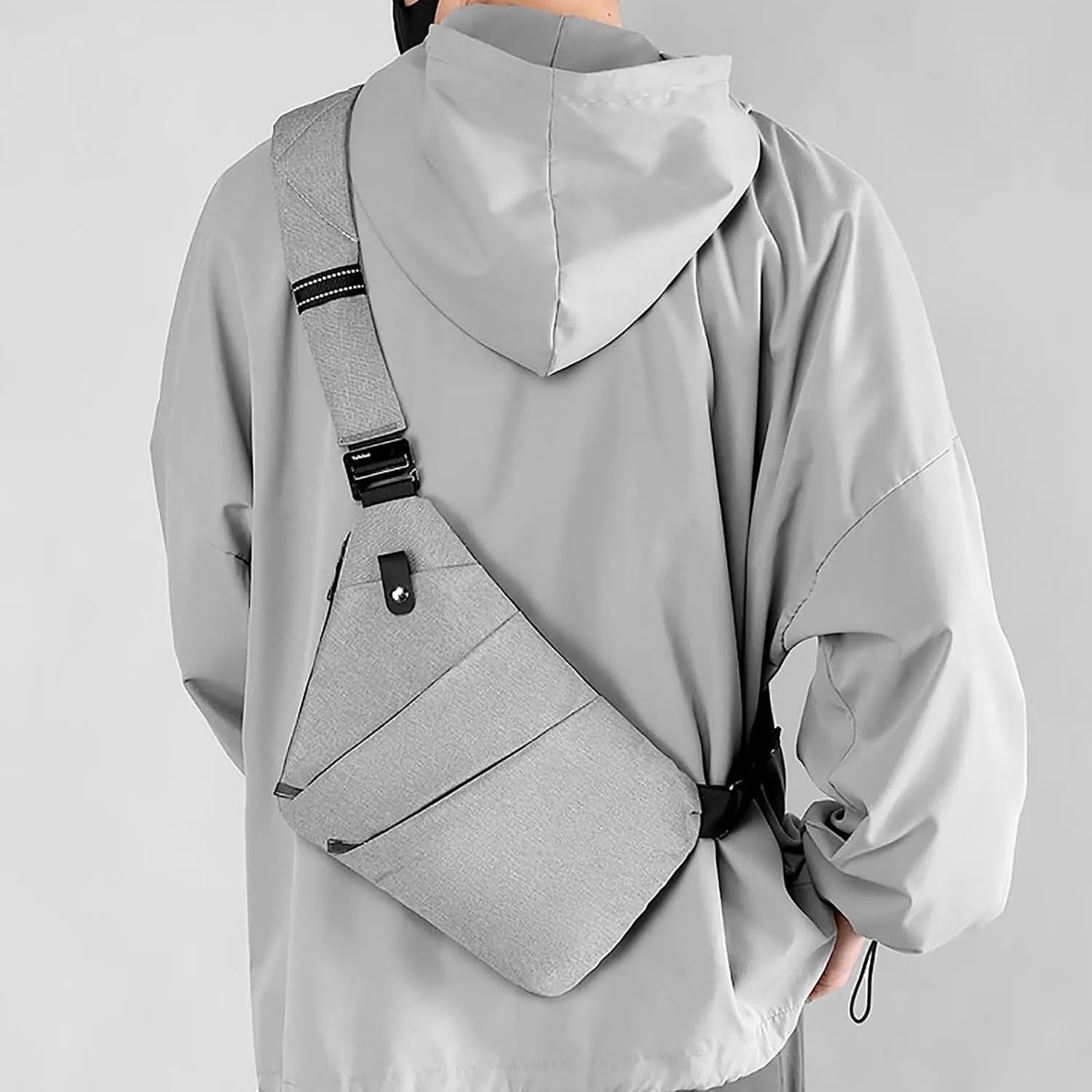 Anti Theft Travel Bag Anti-Theft Bag Slim Sling Bag Cross Body Travel Bag (Coffee,Left Shoulder)