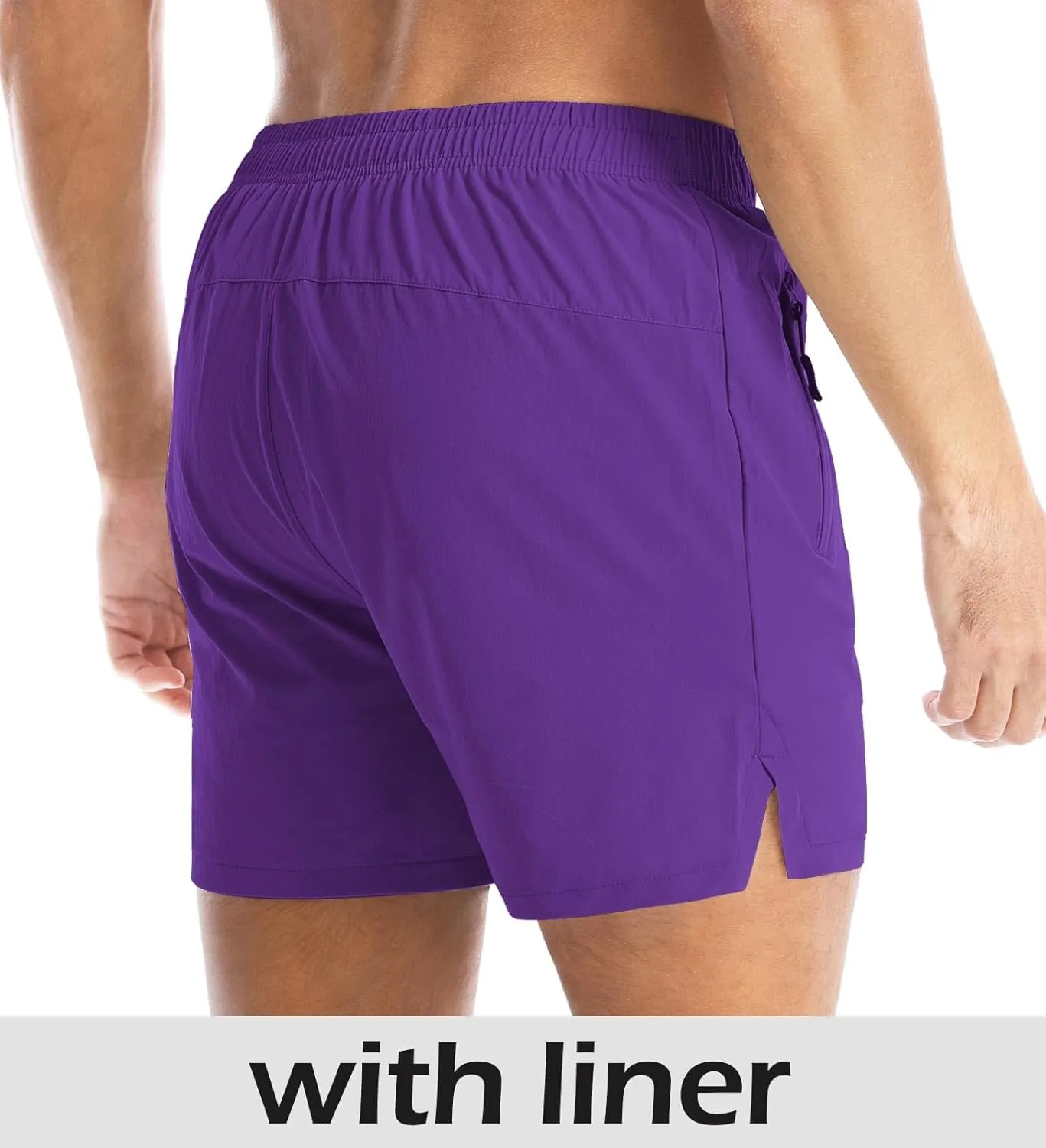 Aolesy Men's Gym Shorts Linerless & Liner - 5" Quick Dry Workout Running Shorts with Zip Pockets Sports Athletic Shorts