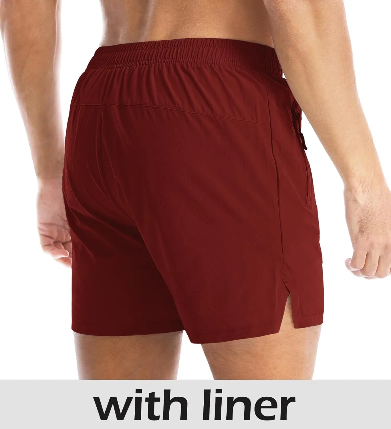 Aolesy Men's Gym Shorts Linerless & Liner - 5" Quick Dry Workout Running Shorts with Zip Pockets Sports Athletic Shorts
