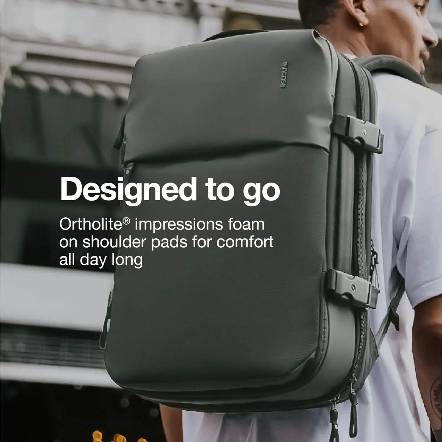 A.R.C. Travel Pack - ReSpun 100% Recycled Polyester, 38L Backpack, RFID-Blocking, Shoe Compartment, Expansion Zipper, Ergonomic Straps, Laptop Compartment for 16” PC/Mac, Travel Pass Through - Black