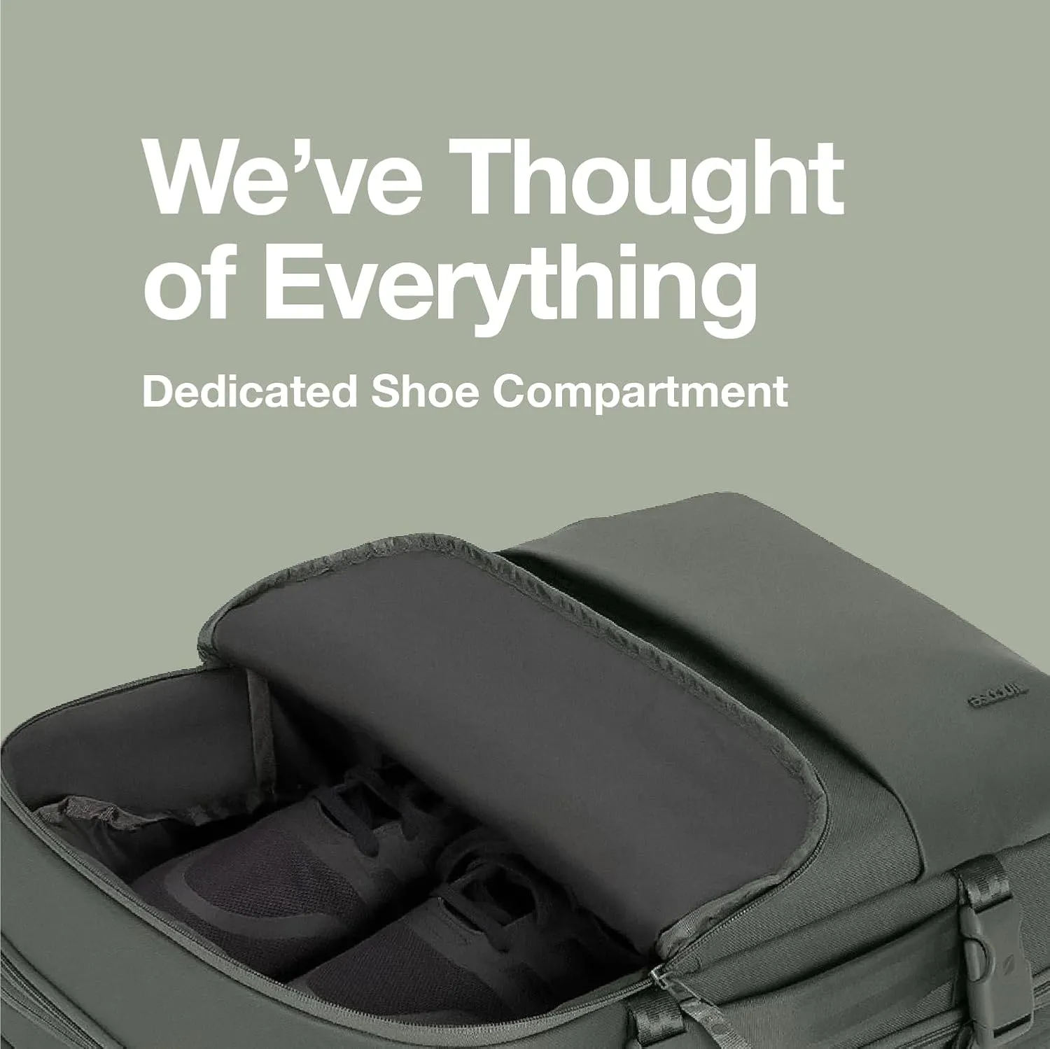 A.R.C. Travel Pack - ReSpun 100% Recycled Polyester, 38L Backpack, RFID-Blocking, Shoe Compartment, Expansion Zipper, Ergonomic Straps, Laptop Compartment for 16” PC/Mac, Travel Pass Through - Black