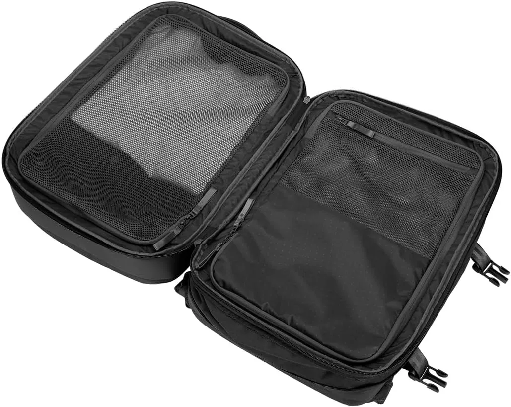 A.R.C. Travel Pack - ReSpun 100% Recycled Polyester, 38L Backpack, RFID-Blocking, Shoe Compartment, Expansion Zipper, Ergonomic Straps, Laptop Compartment for 16” PC/Mac, Travel Pass Through - Black