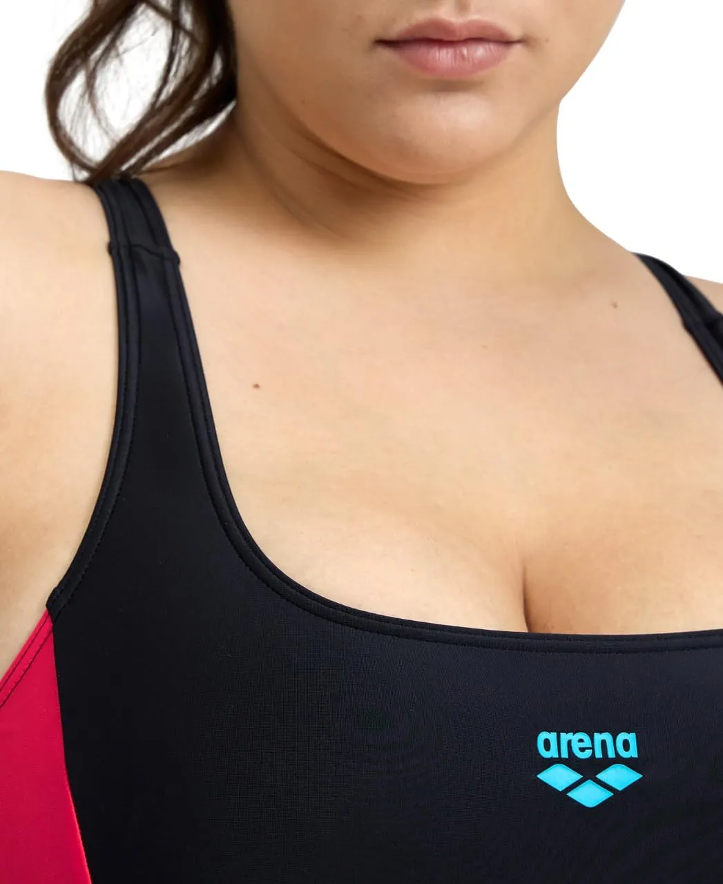 ARENA Feel Women's Threefold V Back Plus Size One Piece Swimsuit Chlorine Resistant Waterfeel Fabric Bathing Suit