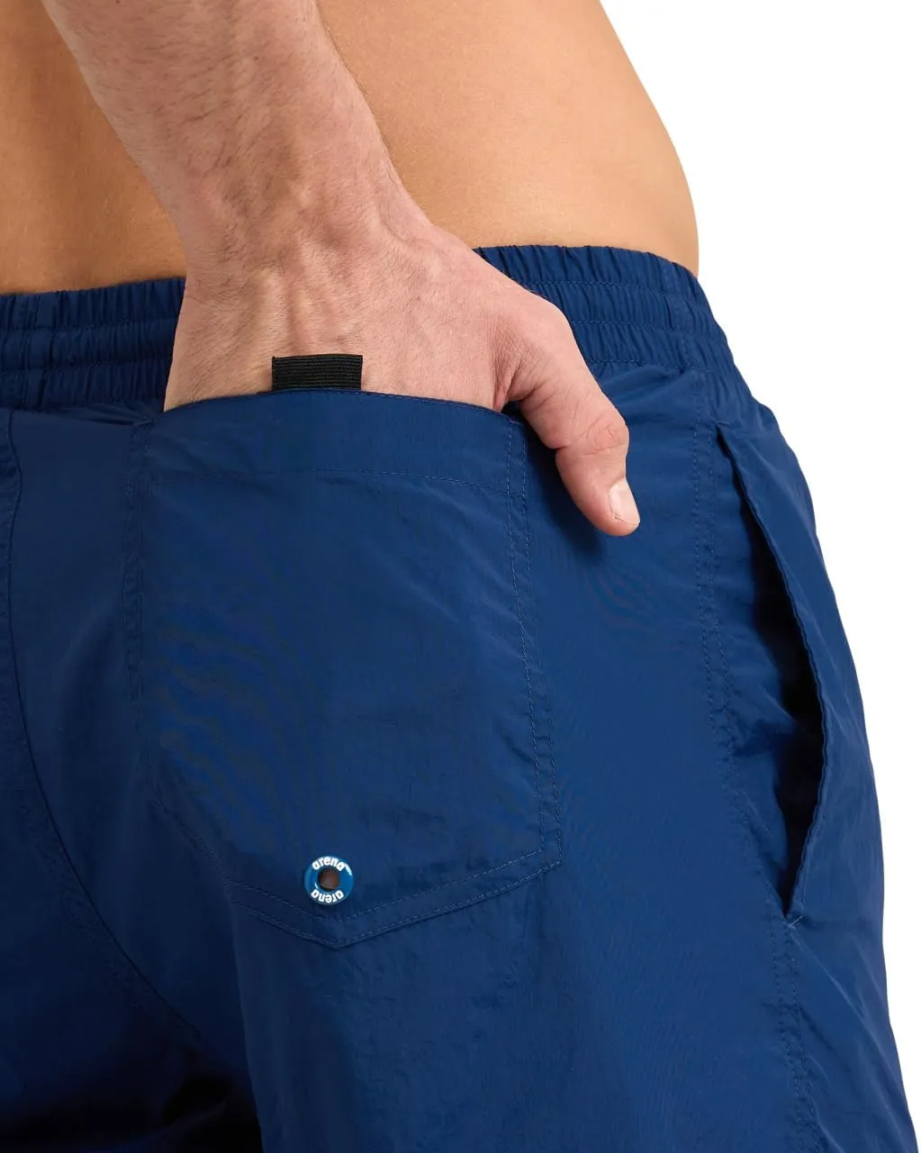 ARENA Men's Icons Solid Beach Short Boxers Swimming Bermuda with Mesh Inner Brief, Side Pockets, Pool Beach Vacation Swimsuit