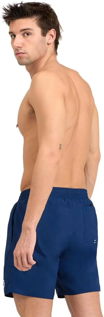 ARENA Men's Icons Solid Beach Short Boxers Swimming Bermuda with Mesh Inner Brief, Side Pockets, Pool Beach Vacation Swimsuit