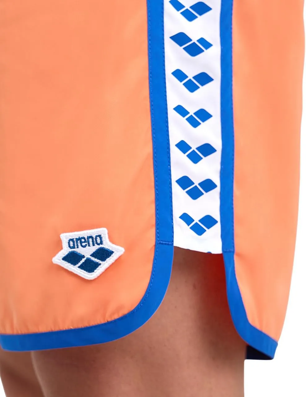 ARENA Men's Icons Team Stripe Beach Short Boxers Swimming Bermuda with Mesh Inner Brief, Back Pocket, Pool Beach Vacation