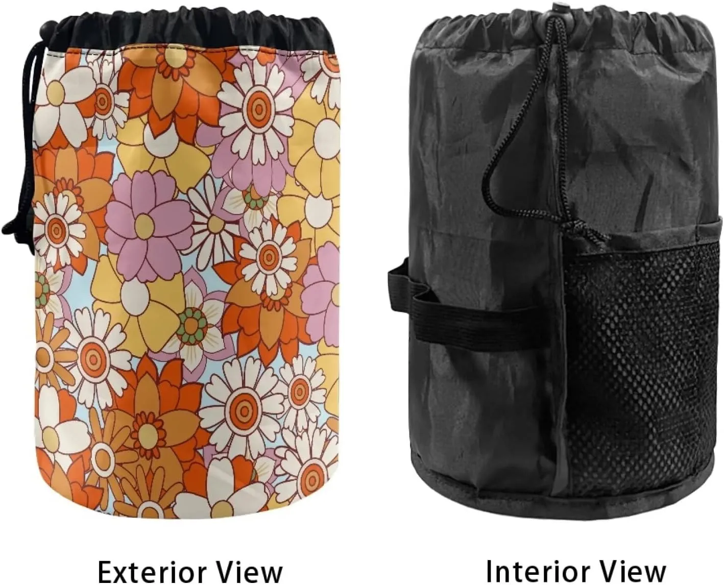 artificial flower drawstring makeup bag opens flat travel essentials for women round makeup bag washable makeup bag barrel drawstring makeup bag travel toiletry bag drawstring bags