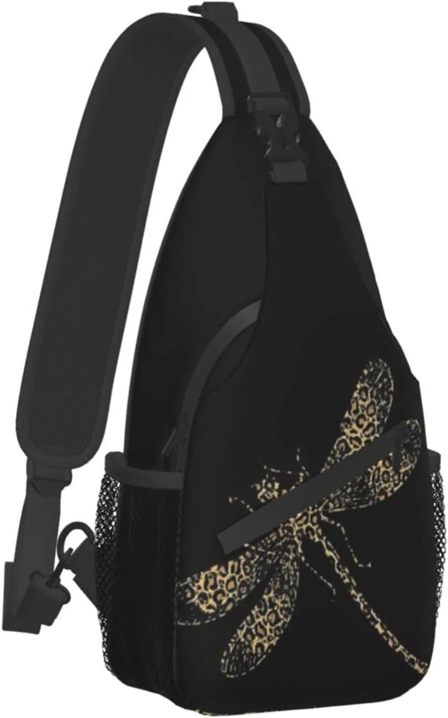 ASYG Dragonfly Sling Bag Crossbody Chest Daypack Casual Backpack Women Shoulder Bag For Travel Hiking Shopping Yoga