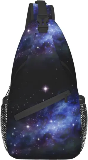 ASYG Galaxy Printed Sling Bag Star Crossbody Chest Daypack Casual Backpack Women Shoulder Bag For Travel Picnic