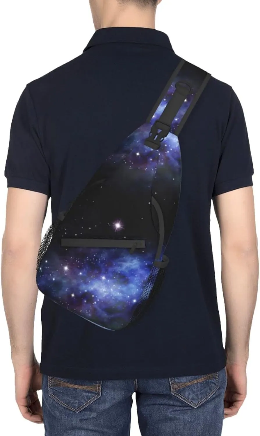 ASYG Galaxy Printed Sling Bag Star Crossbody Chest Daypack Casual Backpack Women Shoulder Bag For Travel Picnic