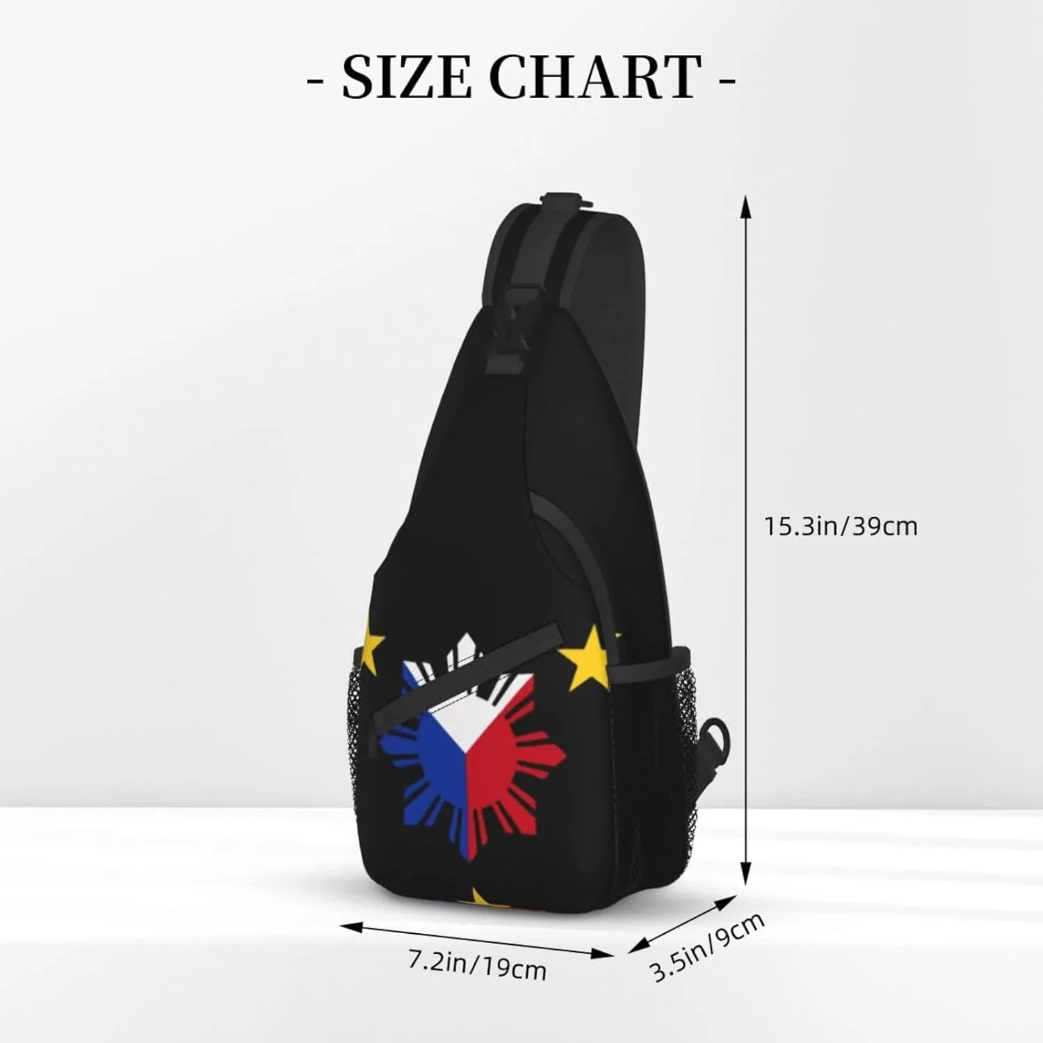 ASYG Philippine Sling Bag Philippine Flag Crossbody Chest Daypack Casual Backpack Filipino Shoulder Bag For Travel Picnic