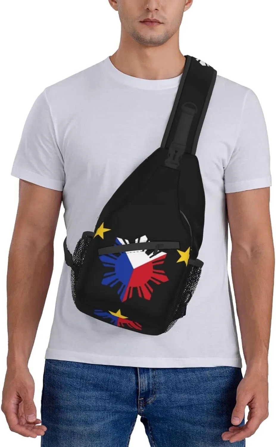 ASYG Philippine Sling Bag Philippine Flag Crossbody Chest Daypack Casual Backpack Filipino Shoulder Bag For Travel Picnic