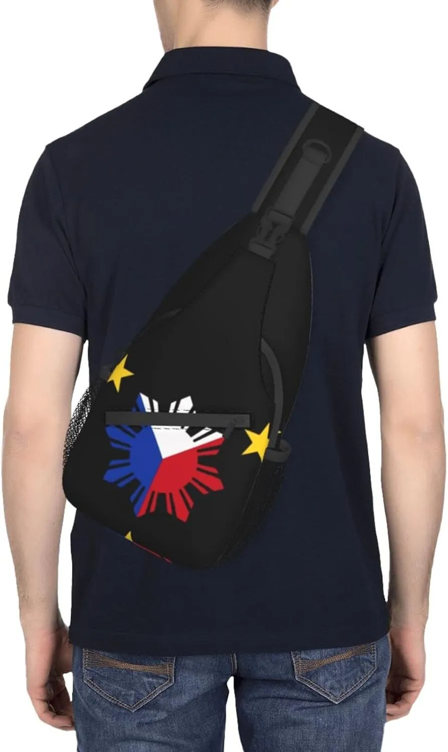 ASYG Philippine Sling Bag Philippine Flag Crossbody Chest Daypack Casual Backpack Filipino Shoulder Bag For Travel Picnic