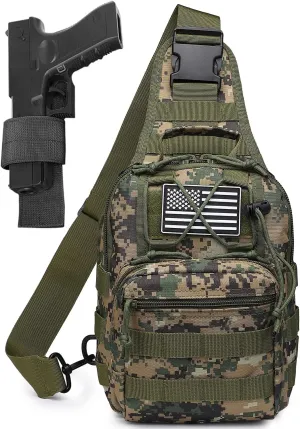 ATBP Small Tactical Sling Bag for Men with Holster Military EDC Shoulder Bag CCW Crossbody Bag 7 Liters