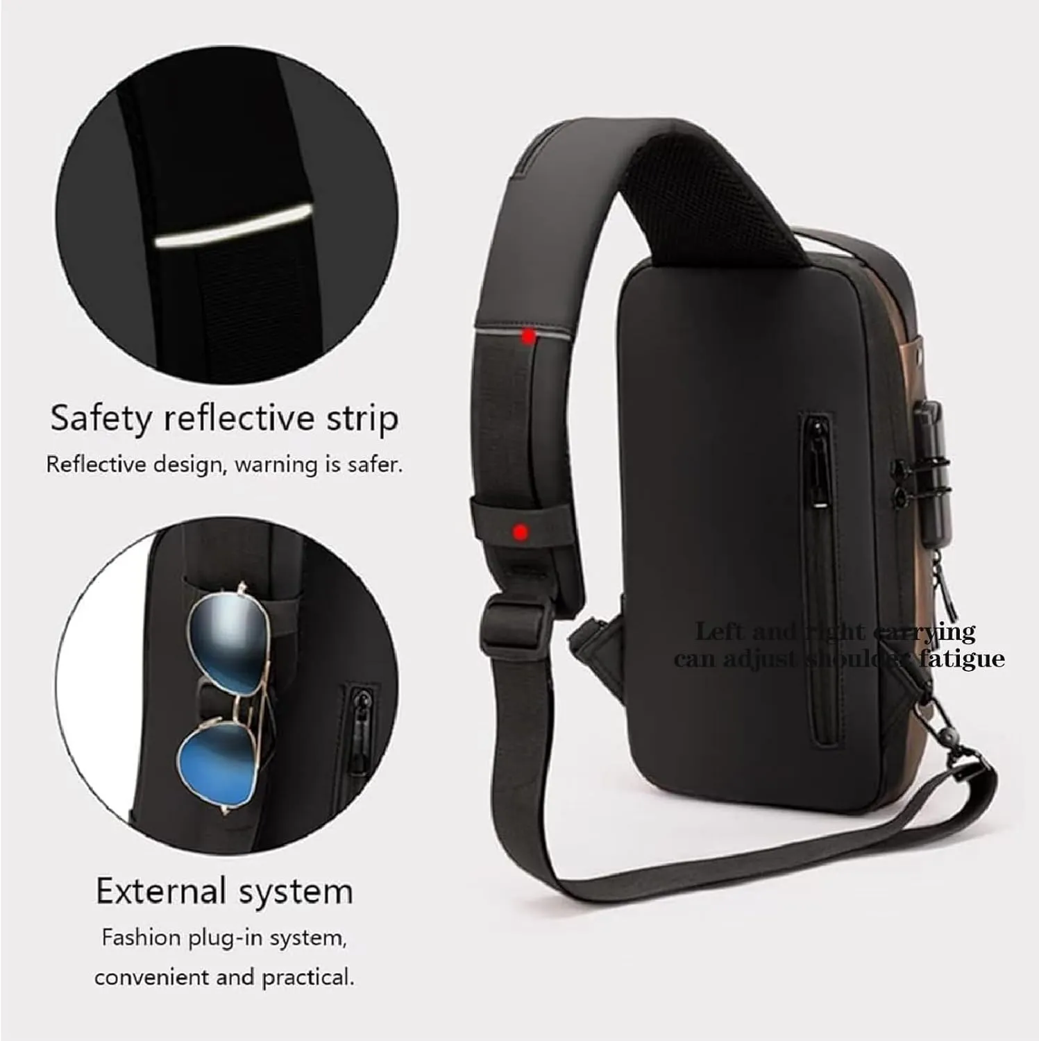Auricz Bag, New Carbon Fiber Streamline Anti-Theft Sling Bag, Sport Waterproof Shoulder Bag, For Daily Trips, Commutes