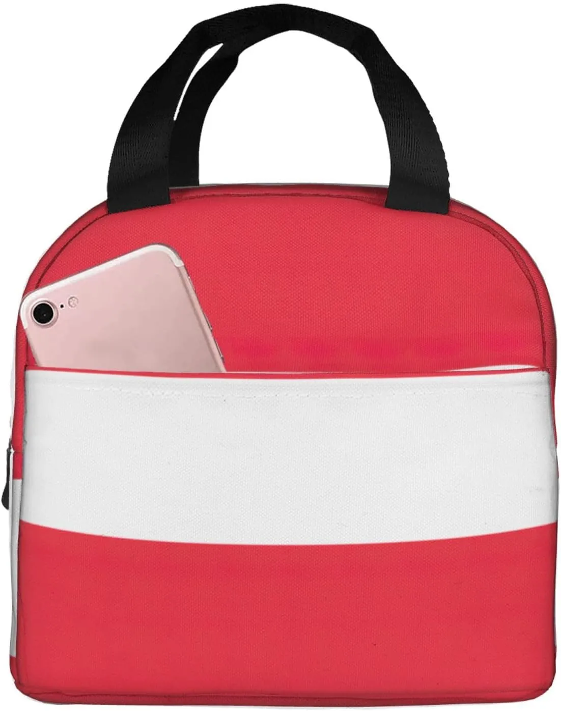 Austrian Flag Print Lunch Box Reusable Totes Lunch Bag Thermal Cooler For Men Women Beach Picnic Travel