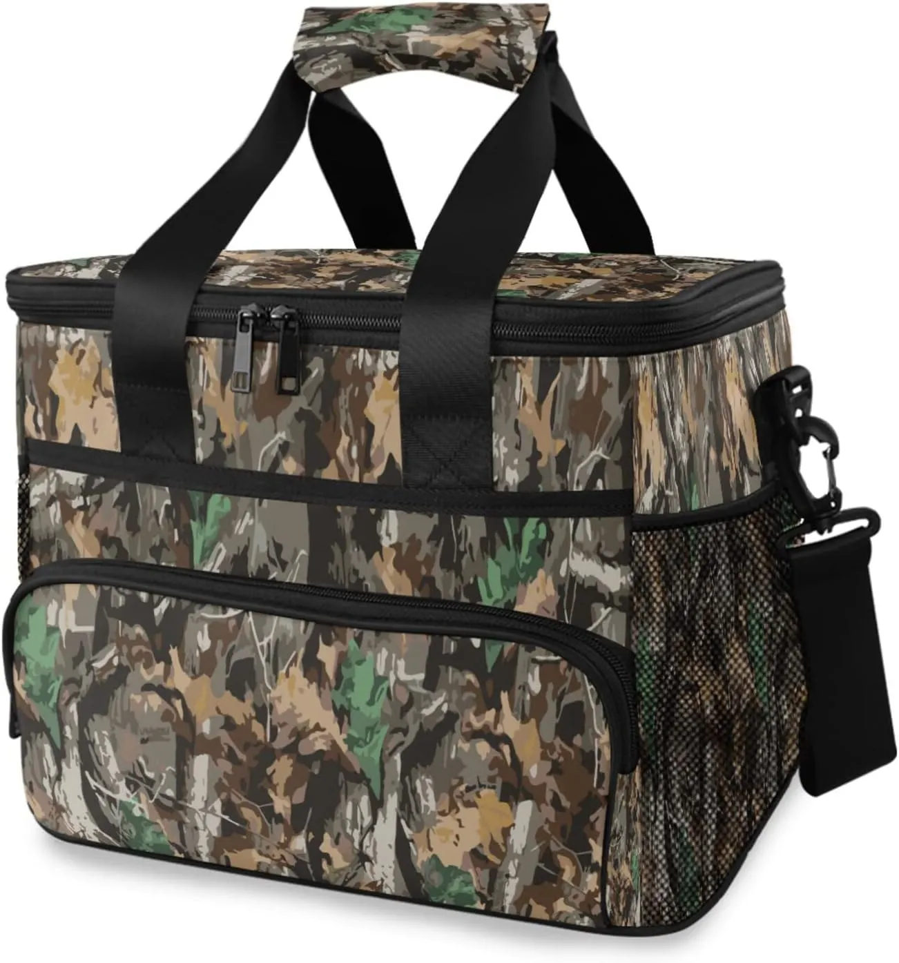 AUUXVA Camouflage Pattern Camo Print Cooler Bag 15L (24-Can) Insulated Leakproof Picnic Bag Large Tote Lunch Box for Travel Beach Camping Outdoor Party