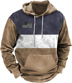 Aymnlox Hoodies for Men Fashion Long Sleeve Graphic Print Hooded Drawstring Pullover Basic Casual With Pockets Sweatshirts