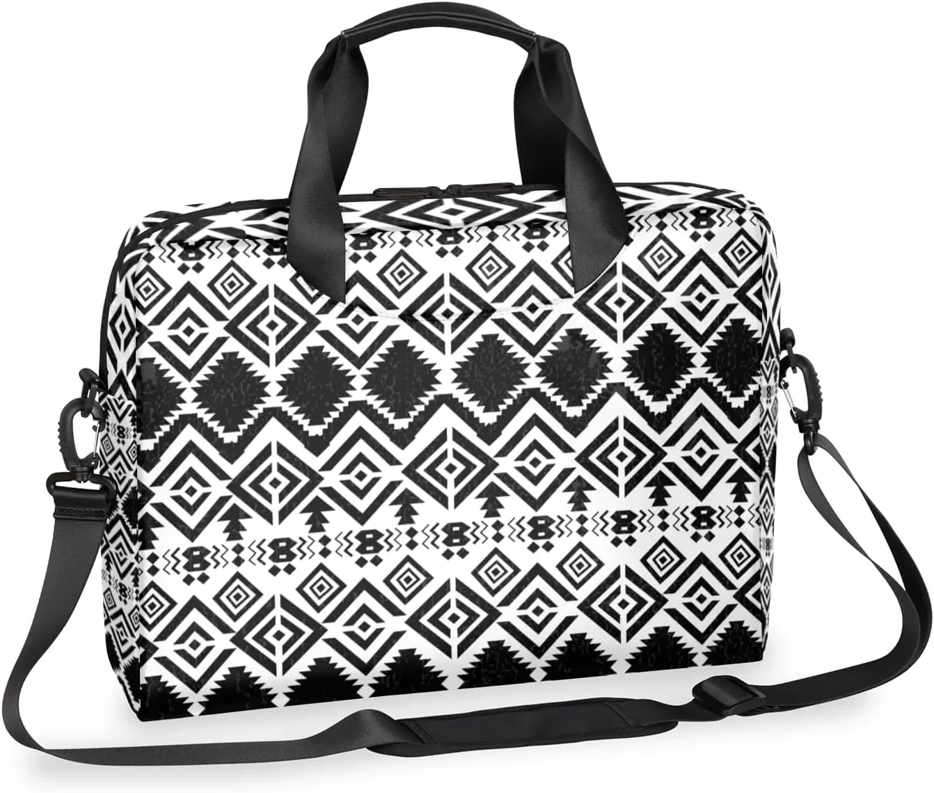 Aztec Black White Western Laptop Sleeve Case 14 15 15.6 inch, Aztec Black White Western Laptop Briefcase Shoulder Bag Waterproof Travel Computer Cover Carrying Bags
