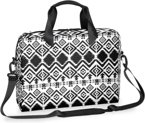 Aztec Black White Western Laptop Sleeve Case 14 15 15.6 inch, Aztec Black White Western Laptop Briefcase Shoulder Bag Waterproof Travel Computer Cover Carrying Bags