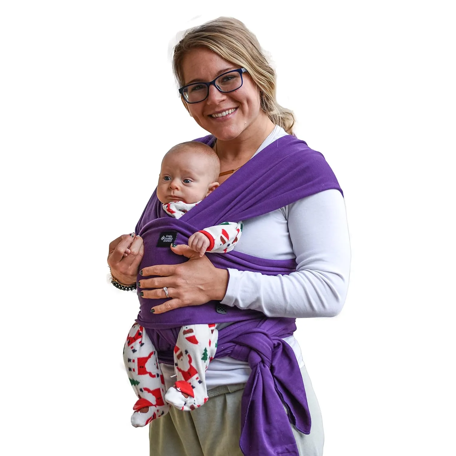 Baby Wrap Carrier Soft, Stretchy, Cotton Baby Wrap, Baby Sling, Nursing Cover Up for use with Newborn-Toddler: Evenly distributes Weight for More Comfortable Carrying (Purple)