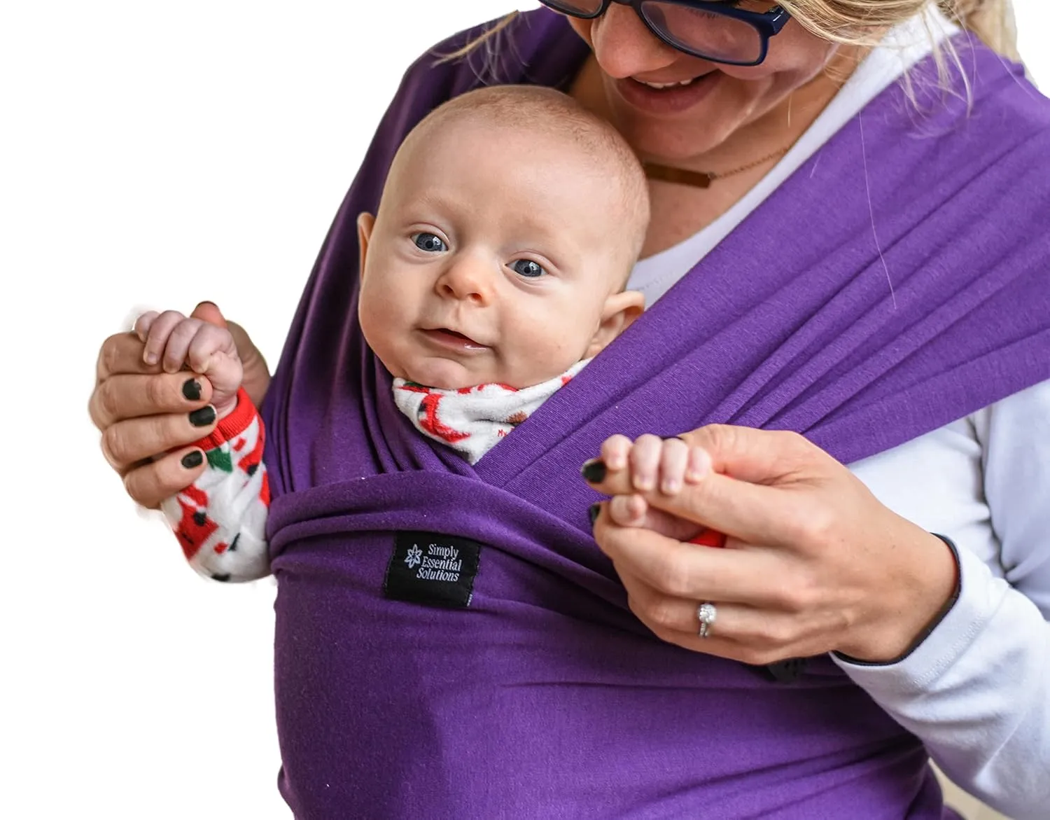 Baby Wrap Carrier Soft, Stretchy, Cotton Baby Wrap, Baby Sling, Nursing Cover Up for use with Newborn-Toddler: Evenly distributes Weight for More Comfortable Carrying (Purple)