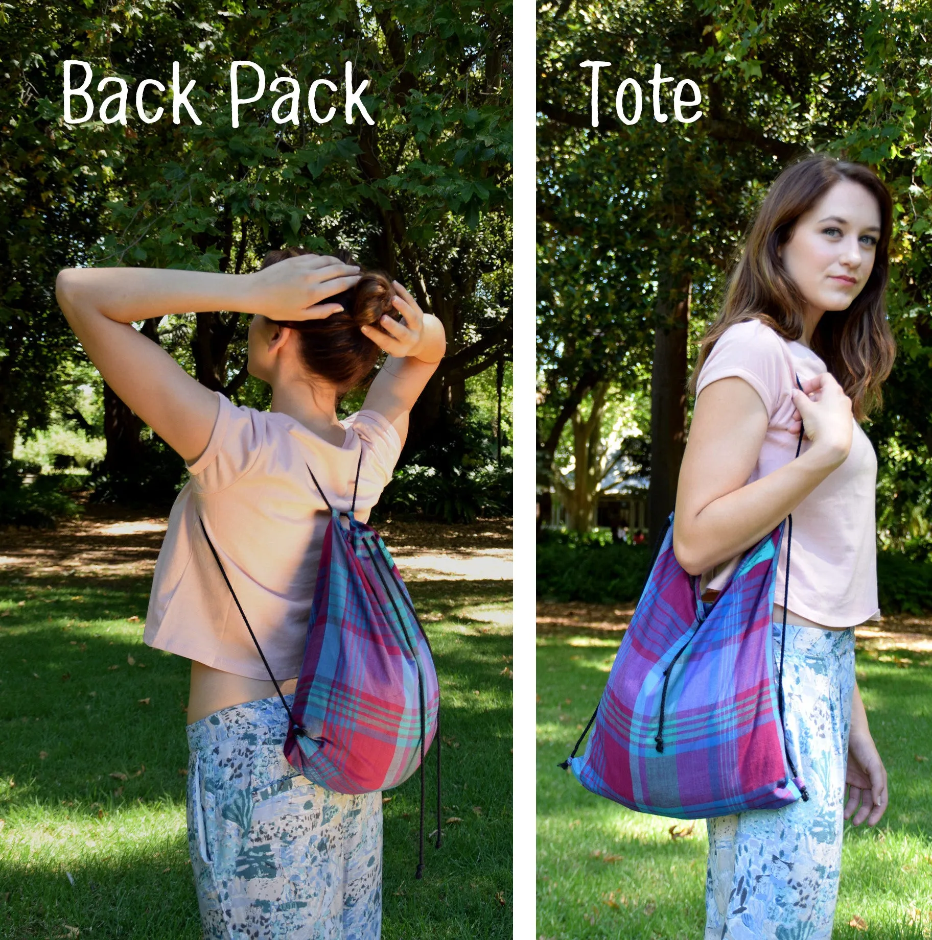 Backpack tote - Mustard floral
