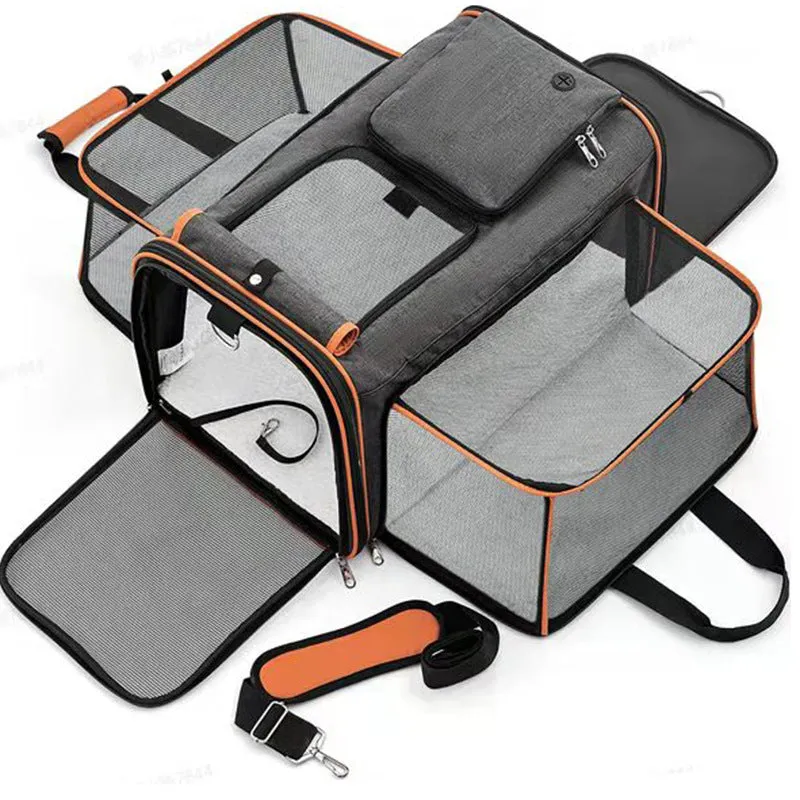 Bag, Foldable Surprise sale Pet Backpack Cats Travel for Car Gray Dogs, Time running out Pet and Orange Outdoor - Expandable Adventures Carrier Carrier Bag Pet Portable Handheld Large for Capacity Small