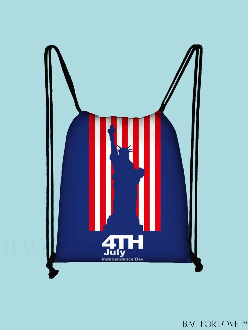 BagForLove - Portable Independence Day Drawstring Backpack - Ideal for Outdoor Shopping