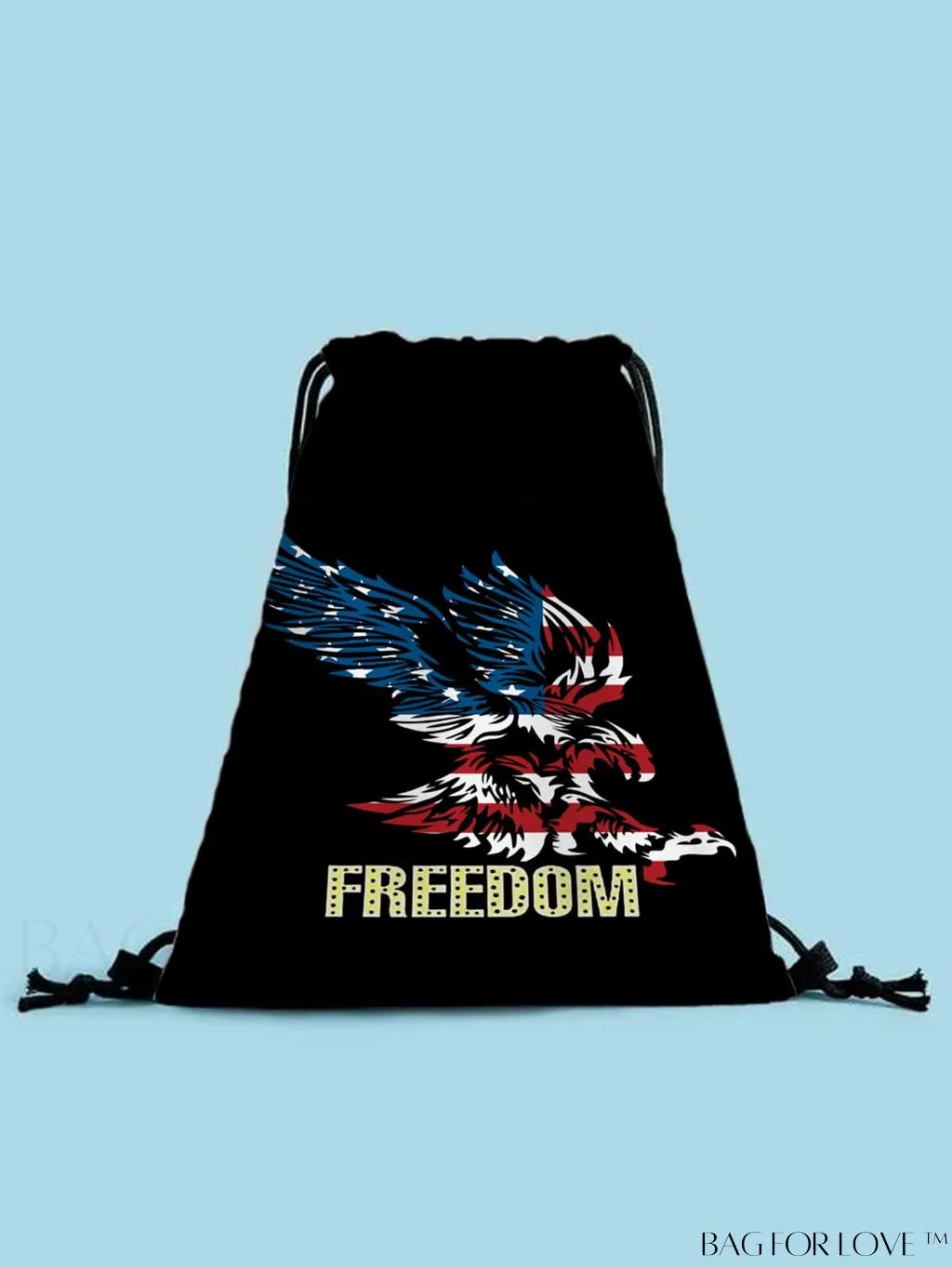 BagForLove - Portable Independence Day Drawstring Backpack - Ideal for Outdoor Shopping